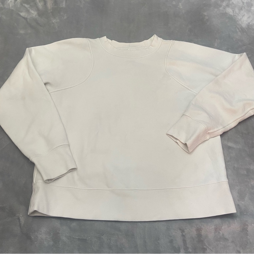 Lululemon White Long Sleeve Crewneck Sweatshirt - 27588